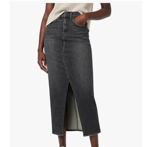 Hudson Fashion Skirt Denim Gray Black Midi Skirt sz 26